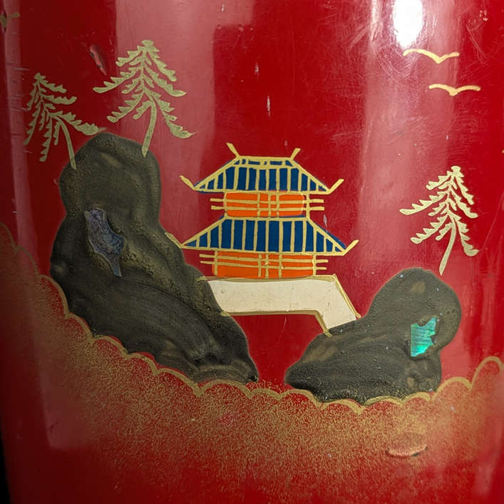 Jarrón Chino de laca de Fujian c.1970