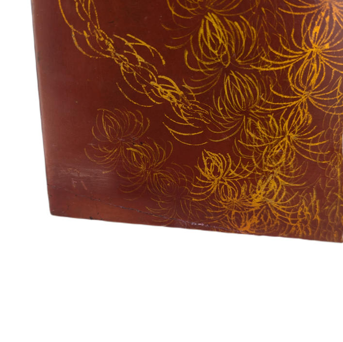 Panel vietnamita lacado peces Dorados de la abundancia c.1940