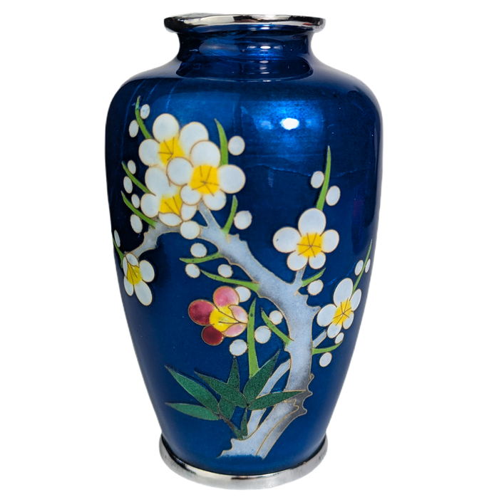 Jarrón Ando Jubei Cloisonné Japonés Tomei Shippo, principios s.XX
