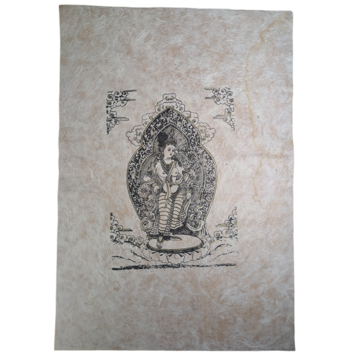 Grabado Nepal Papel Lokta c.1972