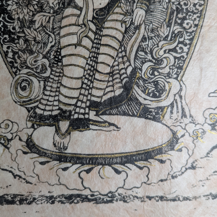 Grabado Nepal Papel Lokta c.1972