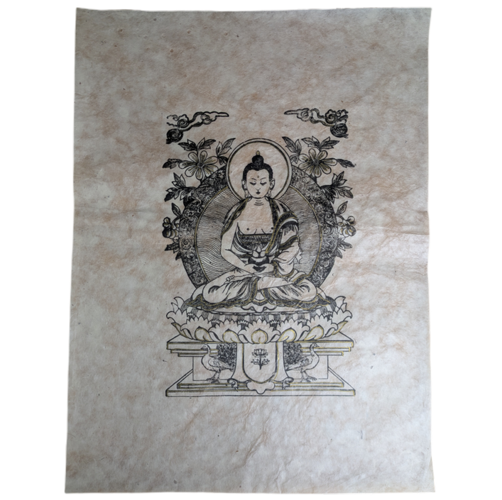 Grabado Nepal Papel Lokta c.1972