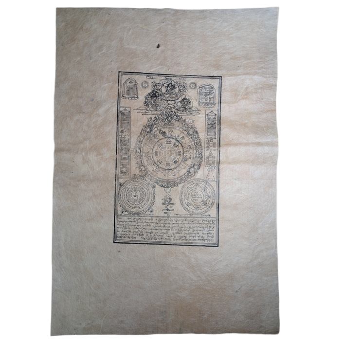 Grabado Nepal Papel Lokta c.1972