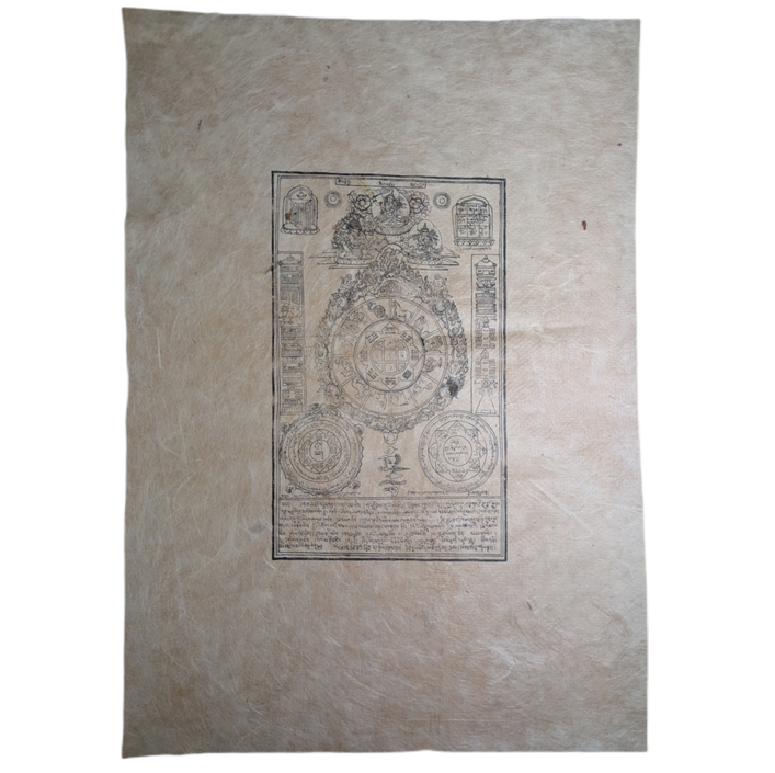 Grabado Nepal Papel Lokta c.1972