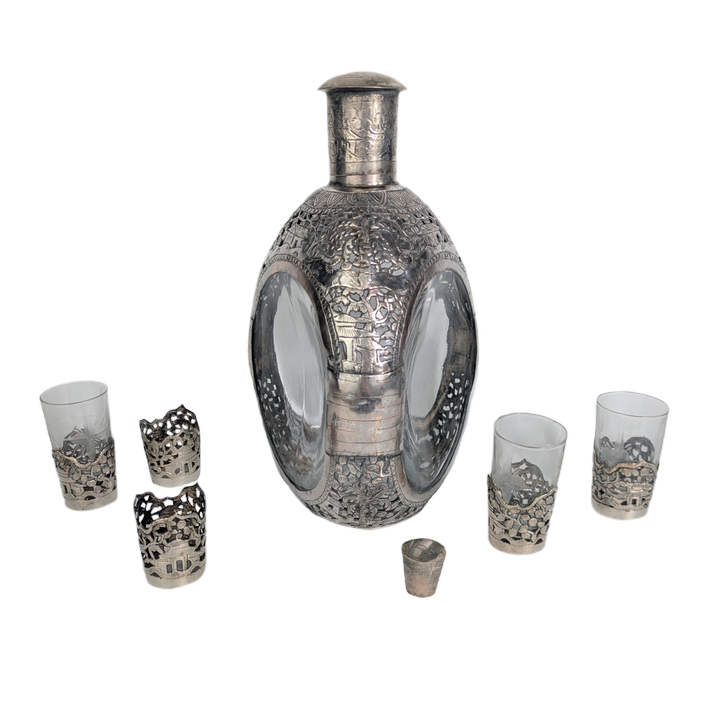 Set de Whisky Escocés de Haig Haig Plata Vietnamita c.1930