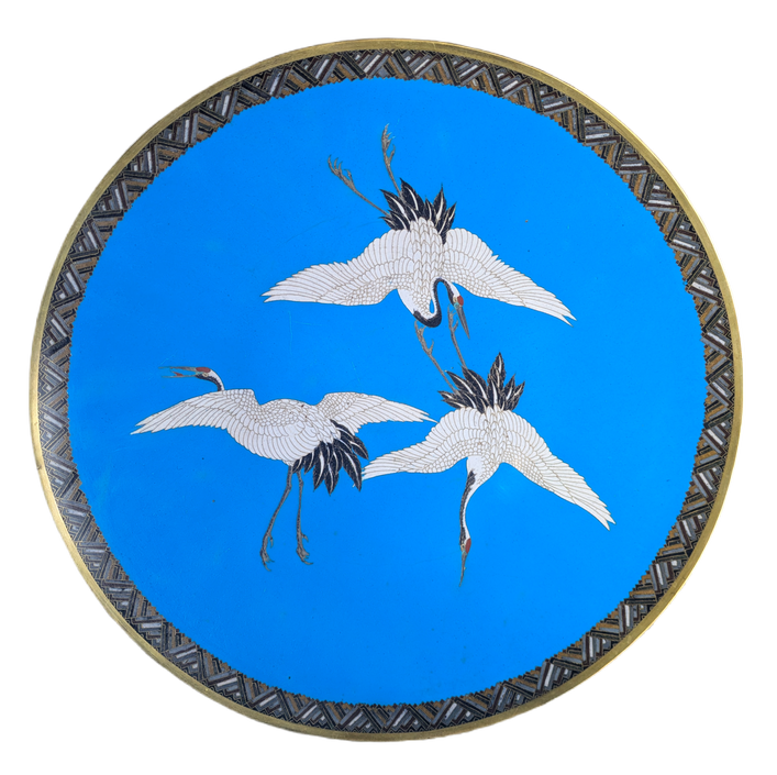 Enorme Plato 45cm Cloisonné Japonés periodo Meiji (1868-1911)