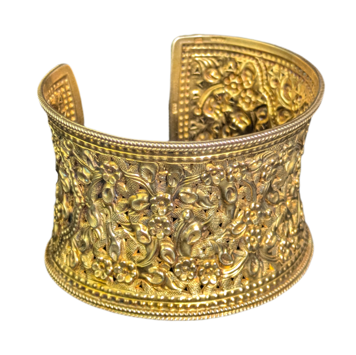 Brazalete de plata Yanes bañado en oro