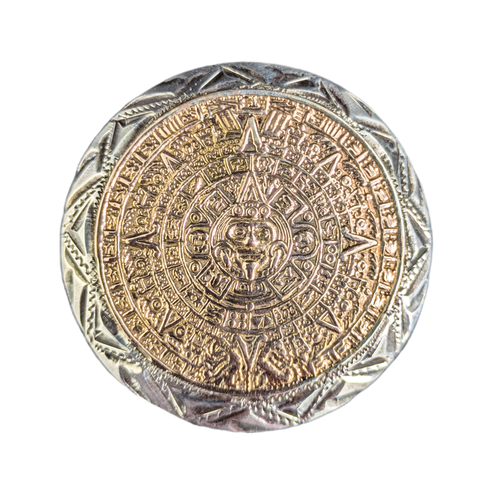 Broche de plata Mexicana Calendario Azteca