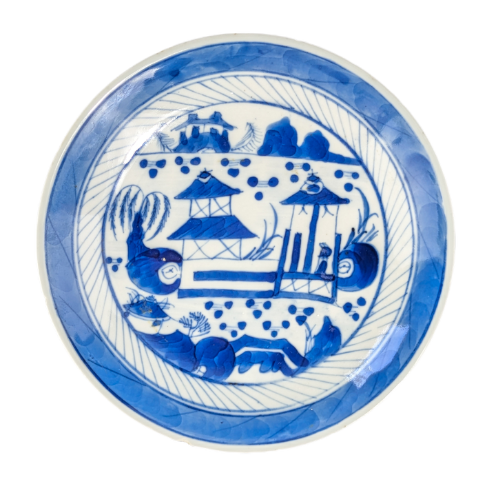 Plato Chino azul y blanco Dinastía Qing periodo Jiaqing (1796-1820)