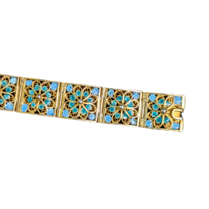LOTE000800_06-1.png Brazalete de plata Italiana de Génova con vermeill y esmaltes c.1900