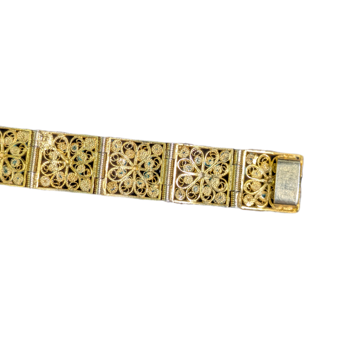 LOTE000800_07-1.png Brazalete de plata Italiana de Génova con vermeill y esmaltes c.1900