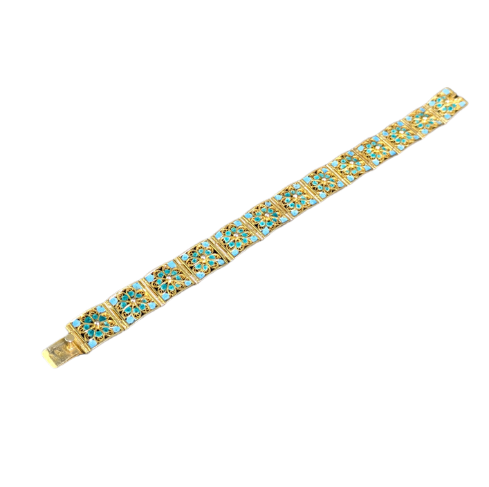 LOTE000800_08-1.png Brazalete de plata Italiana de Génova con vermeill y esmaltes c.1900