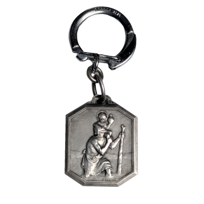 Llavero en plata Francesa de San Cristóbal