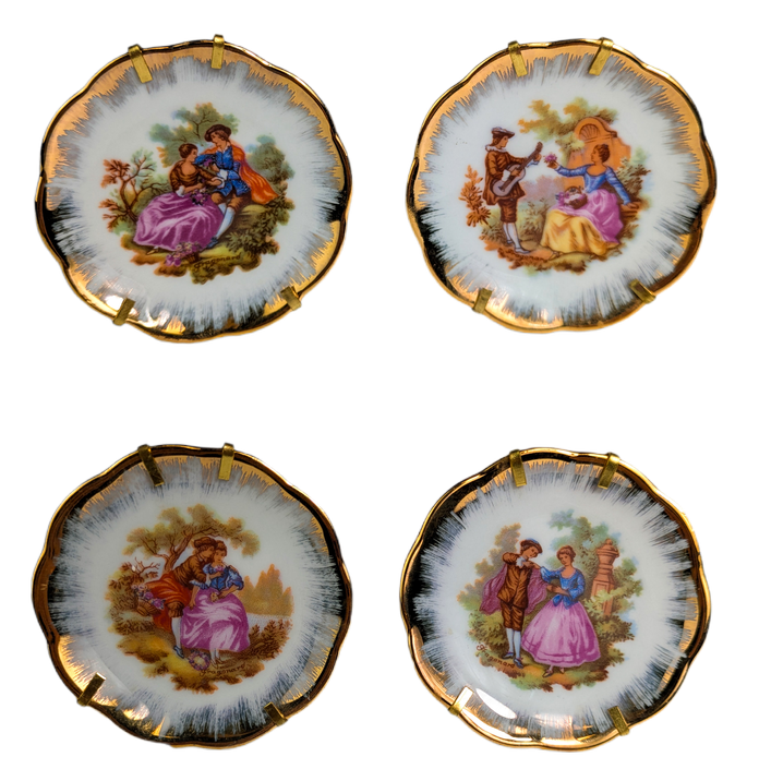 Conjunto de 4 platitos de Limoges Franceses s.XX